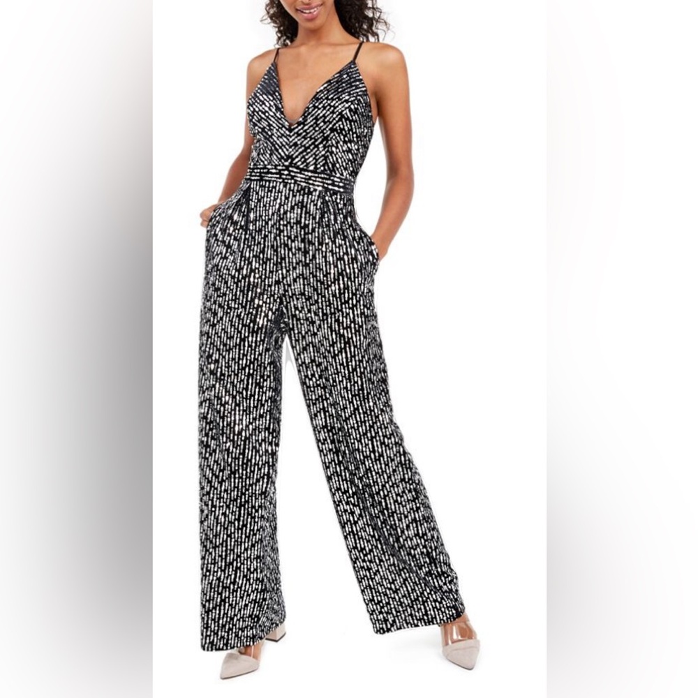 Gorgeous sequin jumpsuit with adjustable straps